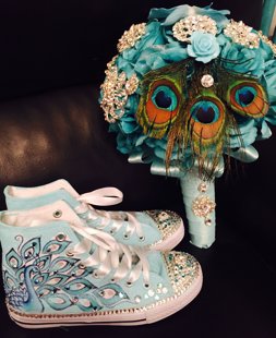 Quinceañera Shoes Peacock Theme
