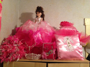Quinceañera Package - Bouqet, Doll, Pillow and more