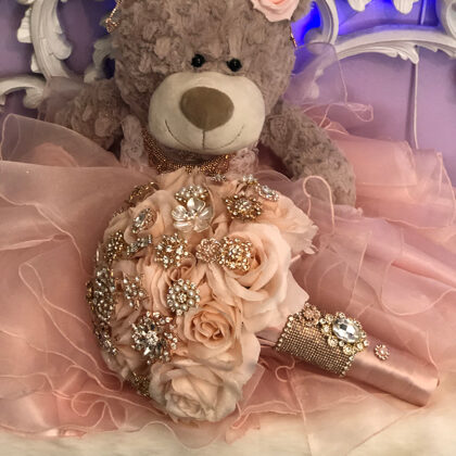 Quinceanera Bouquet And Teddy Bear