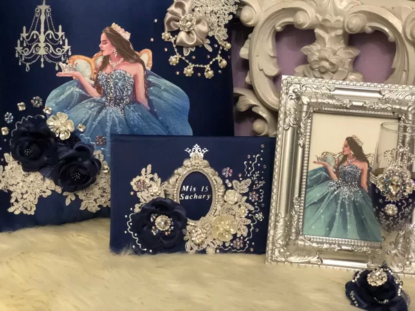 Quincearnera Pillow Sign Book and Frame